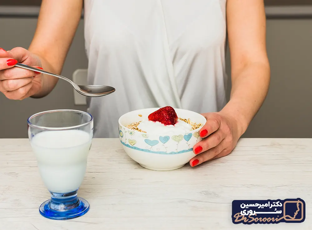 خوردن شیر و ماست بعد از عمل بینی - دکتر سروری بینی مشهد